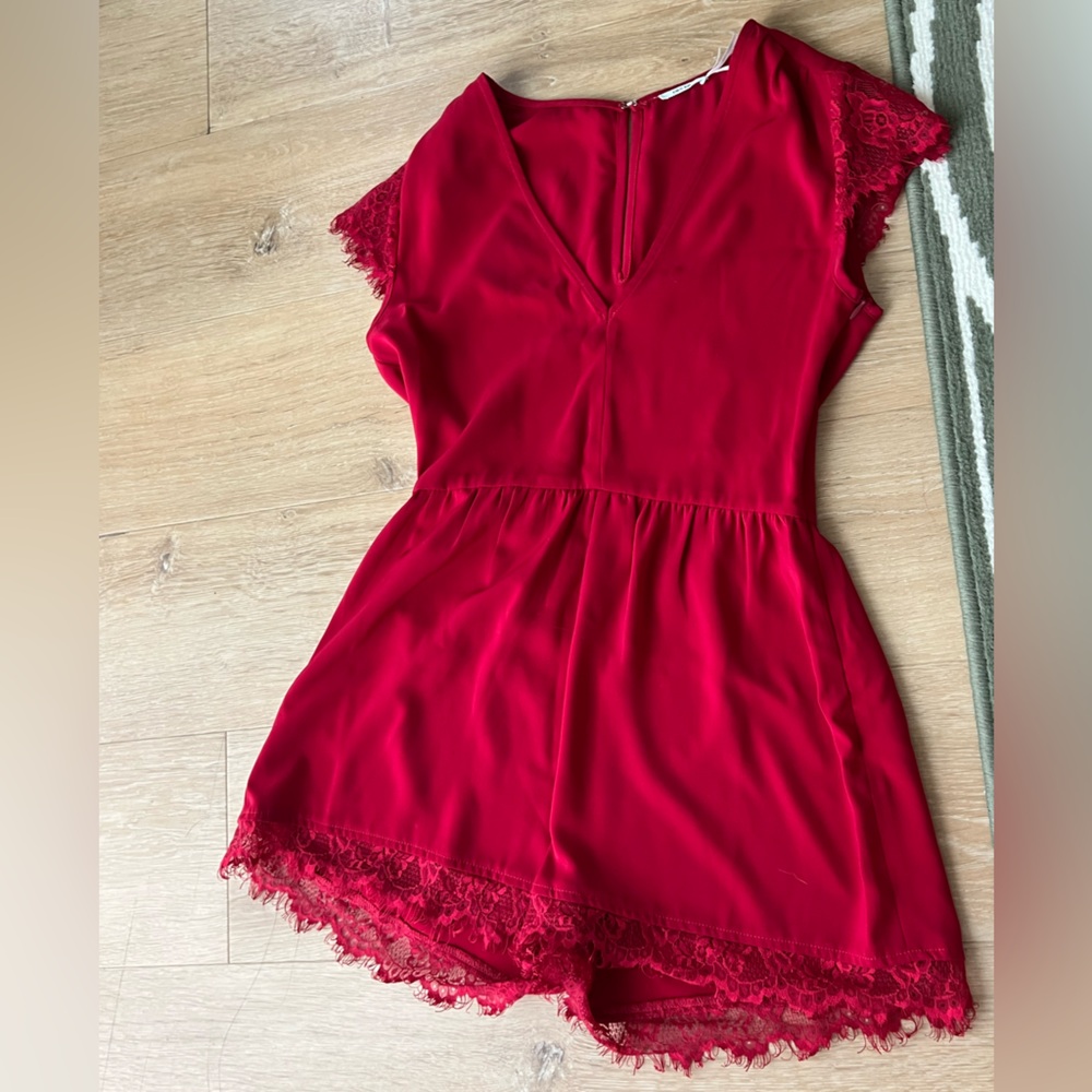 Kimchi Blue Vibrant Red Romper